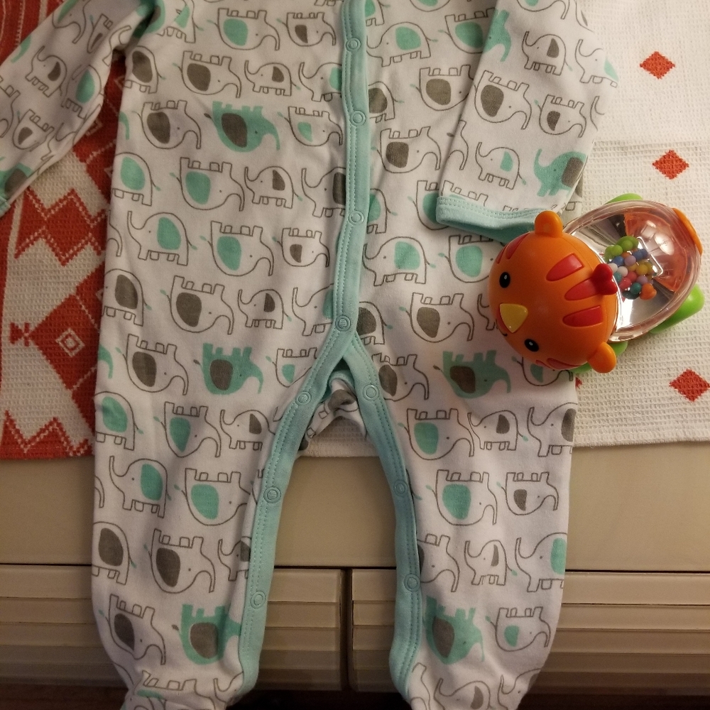 Baby cotton Bodysuit and a toy